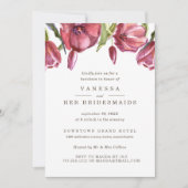 Invitation Red Poppies Élégant Mariage BRIDESMAIDS Déjeuner (Devant)