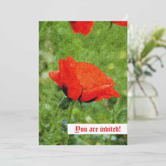 Invitation Red Poppy (Debout devant)