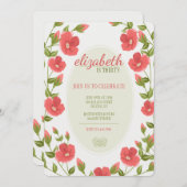 Invitation Red Posies (Devant / Derrière)