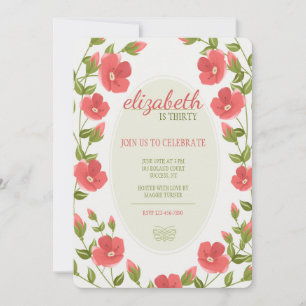 Invitation Red Posies