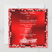 Invitation Red Princess Coach & Horses 21e anniversaire (Dos)