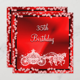 Invitation Red Princess Coach & Horses 35e anniversaire