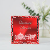 Invitation Red Princess Coach & Horses Quinceañera (Debout devant)