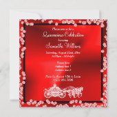 Invitation Red Princess Coach & Horses Quinceañera (Dos)