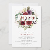 Invitation Red Purple Gold Floral 2019 Graduation Party (Devant)