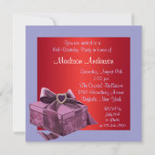 Invitation Red Purple Sweet 16 Anniversaire (Dos)