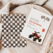 Invitation Red Quad Bike Quel que soit l'âge Anniversaire Inv