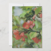 Invitation Red Quince Blossoms Peinture Floral Art Party (Dos)