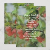 Invitation Red Quince Blossoms Peinture Floral Art Party (Devant / Derrière)