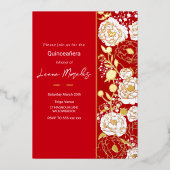 Invitation Red Quinceañera Foil (Recto)