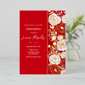 Invitation Red Quinceañera Foil (Debout devant)
