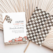 Invitation Red Race Car 3e anniversaire, n'importe quel âge g