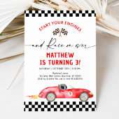 Invitation Red Race Car Anniversaire