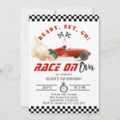 Invitation Red race voiture prêt à partir N'importe quel âge (Devant)