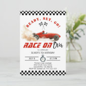 Invitation Red race voiture prêt à partir N'importe quel âge (Debout devant)