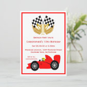 Invitation Red Racing Voiture fête d'anniversaire (Debout devant)