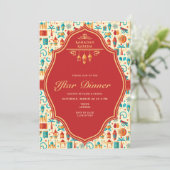 Invitation Red Ramadan moderne Kareem Iftar Dîner de l'Aïd (Debout devant)