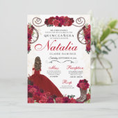 Invitation Red Ranchero Princesse Quinceanera (Debout devant)