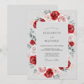 Invitation Red Refined Winter Wedding (Devant / Derrière)
