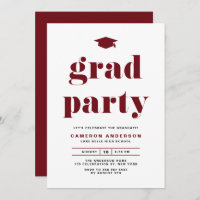 Red Retro Bold Typography Graduation Party