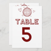 Invitation Red Retro Disco Super grand nombre de tables (Devant / Derrière)
