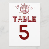 Invitation Red Retro Disco Super grand nombre de tables (Devant)