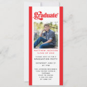 Invitation Red Retro Graduation Party Digital Evite Invita (Devant)