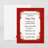 Invitation Red Retro Holiday (Devant / Derrière)