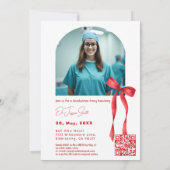 Invitation Red Ribbon Accent Graduation (Dos)