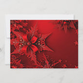 Invitation Red Ribbon Floral Fête de Noël Invitati (Dos)