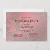 Invitation Red Ribbon Floral Fête de Noël Invitati (Dos)