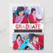 Invitation Red Ribbon Graduate Photo Party (Devant)