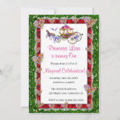 Invitation Red Ribbon Green Parties scintillant Royal Princes (Devant)