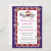 Invitation Red Ribbon Purple Parties scintillant Royal Prince (Devant)
