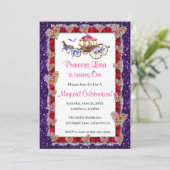Invitation Red Ribbon Purple Parties scintillant Royal Prince (Debout devant)