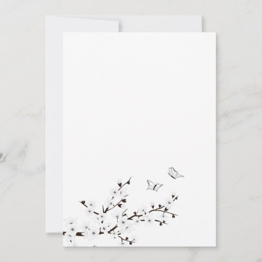 Invitation Red Rising Sun White Cherry Blossom | MARIAGE (Dos)