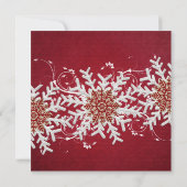 Invitation Red Romantic Christmas Snowflakes Wedding Invitati (Dos)