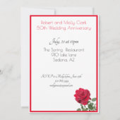 Invitation Red Rose Anniversaire ou autre événement Invitatio (Dos)