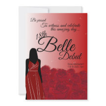 Red Rose Belle 18e Anniversaire Première Invitatio