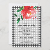 Invitation Red Rose Black En vichy Derby Party (Devant)