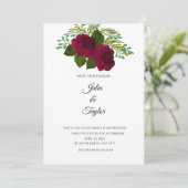 Invitation Red Rose Elegant Floral Invite (Debout devant)