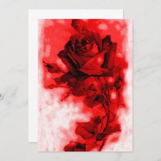 Invitation Red Rose / Faire-part (Devant / Derrière)