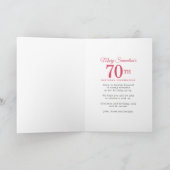 Invitation Red Rose Gold Holly 70e fête d'anniversaire (Intérieur)