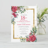 Invitation Red Rose Holly 18e anniversaire Surprise Party (Debout devant)