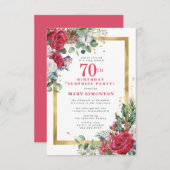Invitation Red Rose Holly 70e Surprise Party (Devant / Derrière)