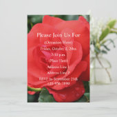 Invitation Red Rose In Bloom Floral  (Debout devant)