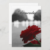 Invitation Red Rose Memorial Day (Devant / Derrière)