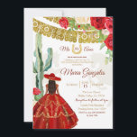 Invitation Red Rose Mexicaine Princesse Quinceañera Invitatio<br><div class="desc">Rose rouge Mexicaine Princesse Quinceañera InvitationMis Quince Anos,  15e anniversaire, </div>