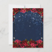 Invitation Red Rose Navy Blue Princess Sparkle Party RSVP (Dos)