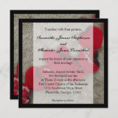 Invitation Red Rose Petals sur Sand Beach Mariage (Devant / Derrière)